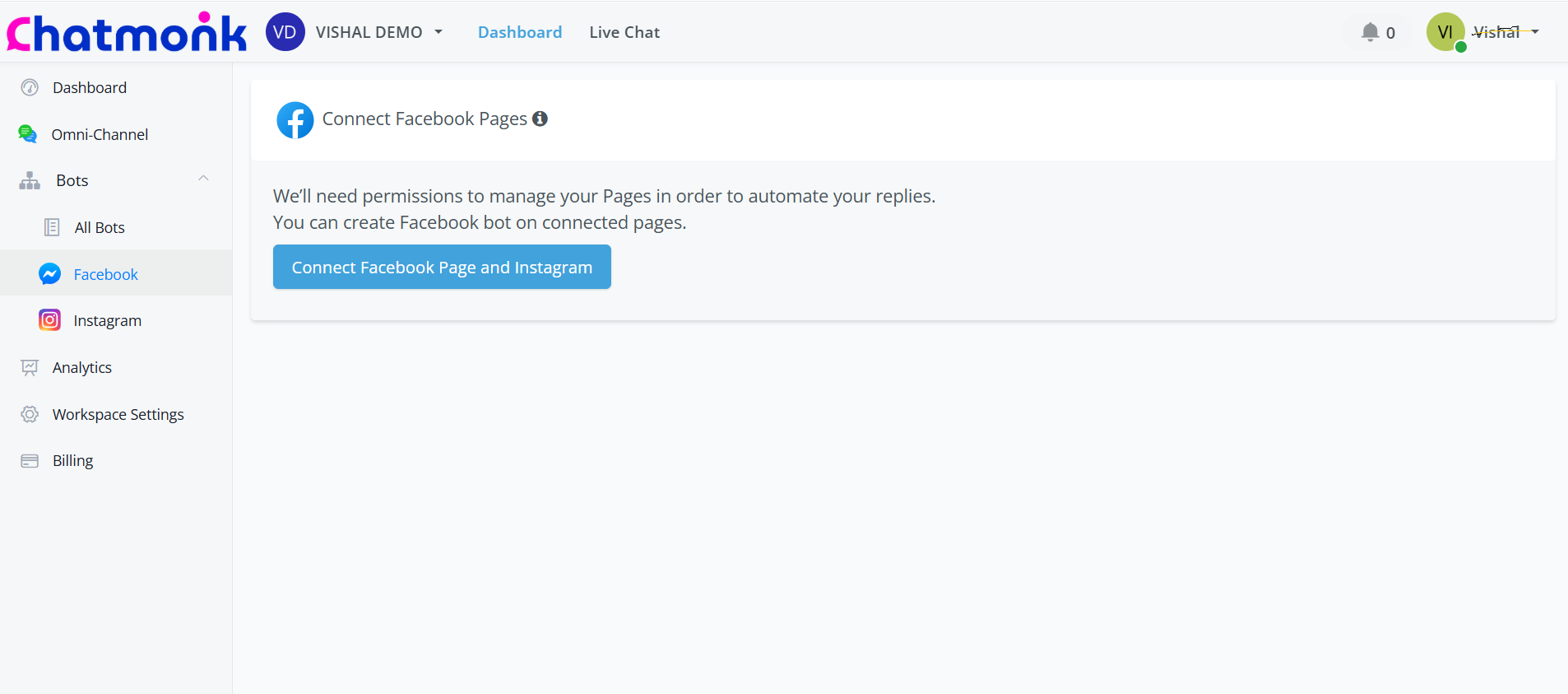 Step 1: Connect Facebook